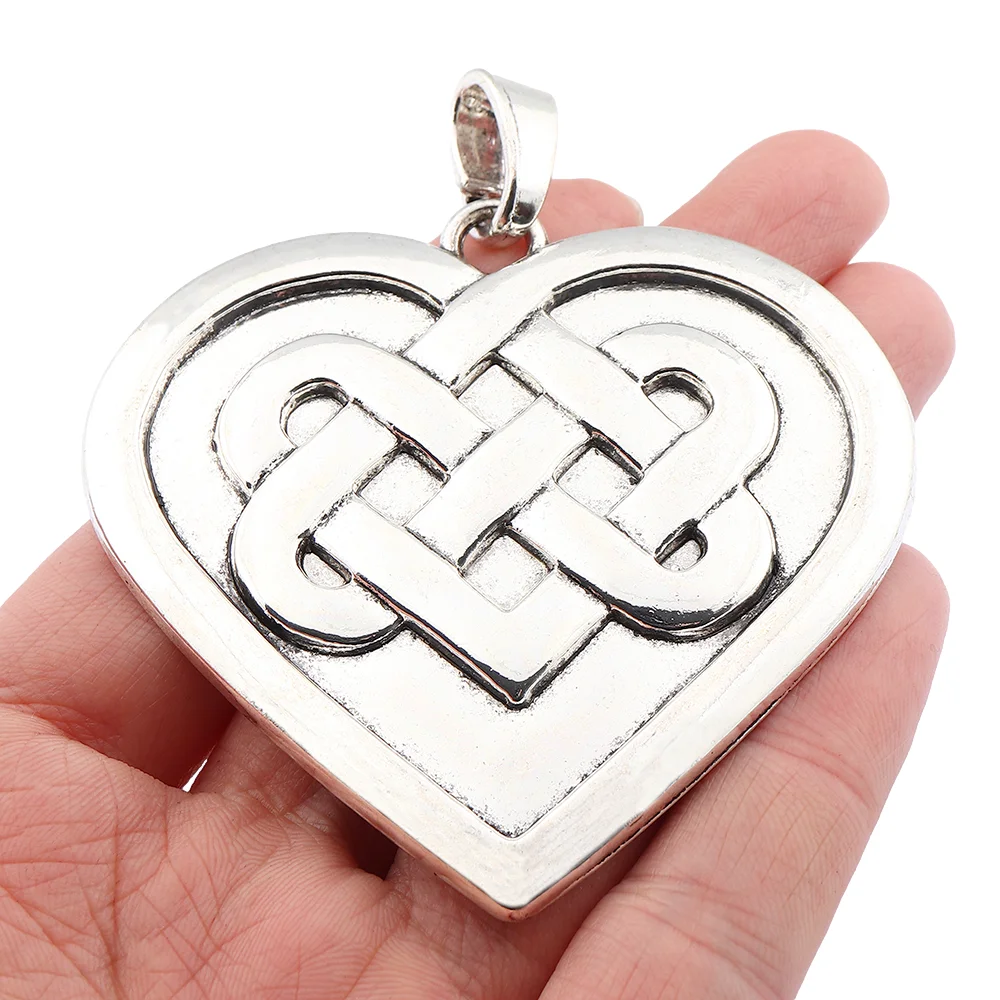 

1 х Тибетский Серебряный Тон Triquetra Кельтский Узел Сердце Подвески для DIY ожерелья ручной работы аксессуары