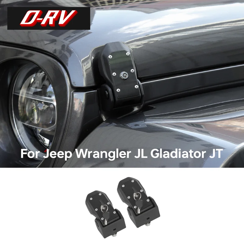 

Для Jeep Wrangler JL Gladiator JT 2018 2019 2020 2021 2022 Автомобильные замки двигателя, защелка капота с ключом, аксессуары для замка