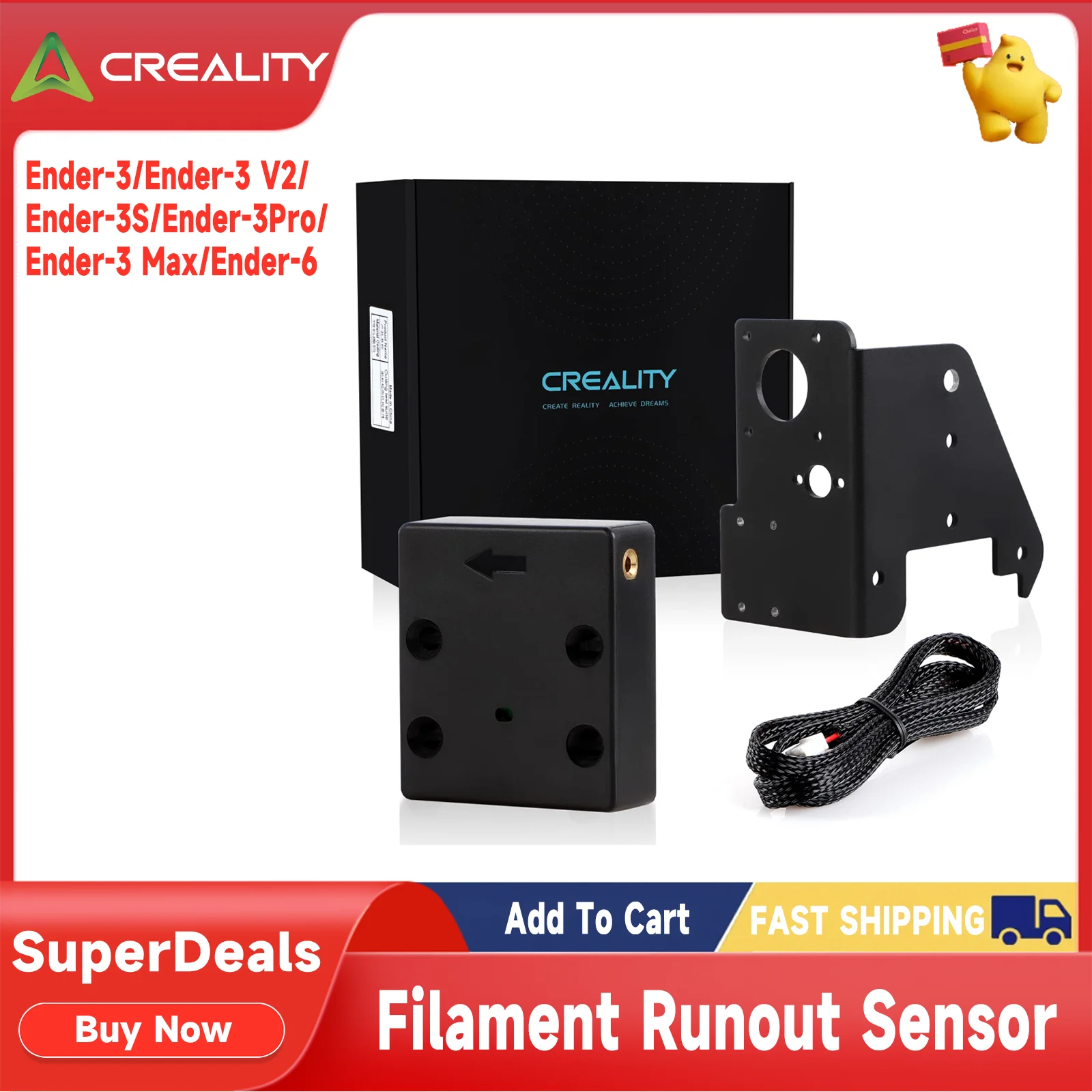 Creality Filament Runout Sensor Kit Filament Break Detector Monitor for ...