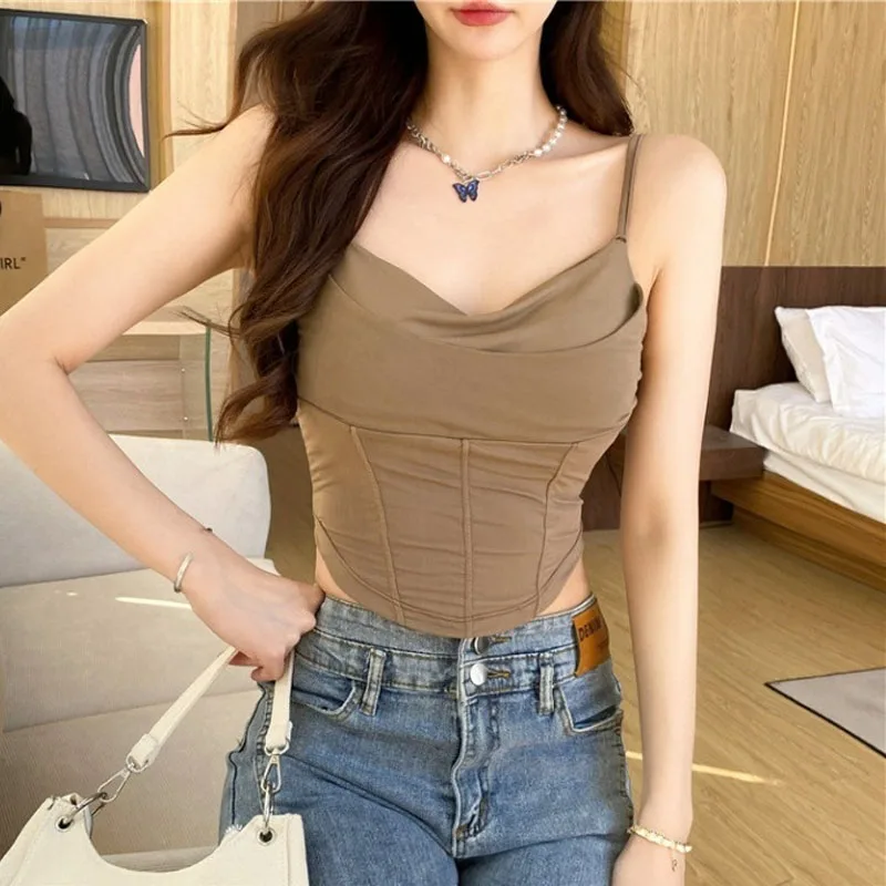 Lace camisole tops Ice Wrapped Chest Tank Top Sexy Backless Skinny Crop Tops Summer Elegant Lace Up Party Streetwear Women Camis