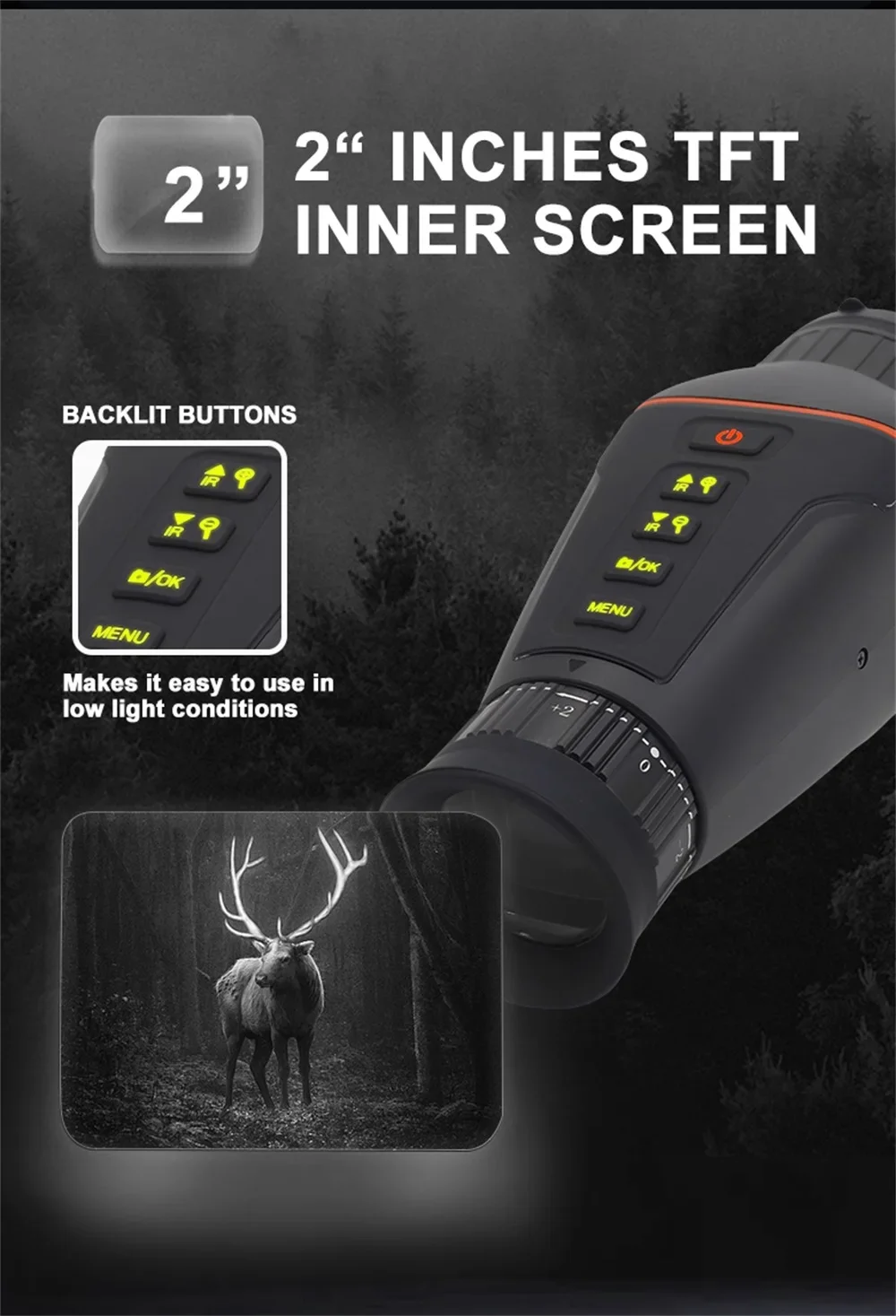 Monocular Night Vision Device 4K UHD Infrared Camera 8X Digital Light Zoom Hunti