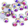 Crystal AB Glass Nail Art Decorations ss3 ss4 ss5 ss6 ss8 ss10 ss16 ss20 ss30 ss34 ss50 Glass Non HotFix Nail Art Rhinestones 1