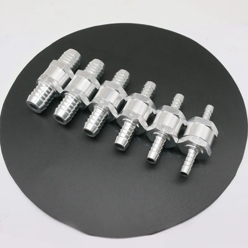 Aluminum Alloy Fuel Check Valve 1PC For Automotive And Ship Machinery 0.23/0.31/0.39/0.47in Gasoline Diesel Fuel Line