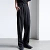 Men's Luxury Draped Baggy Suit Pants Casual Button-down Solid Color Straight Premium Elegant Dress Pants 2024 New 6