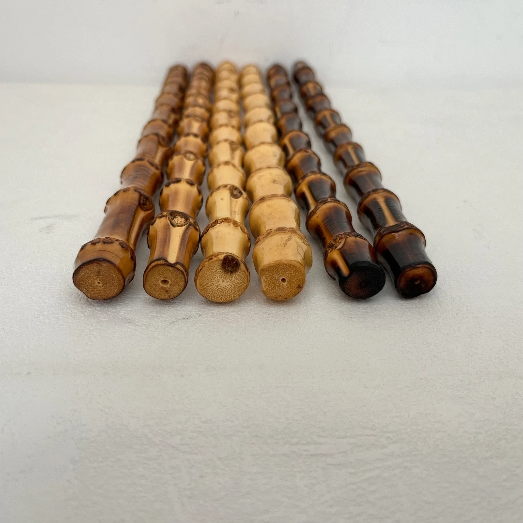 One Pair Handmade Nature Bamboo Purse Bag Handle Straight Long 33cm Handbag Bag Parts for DIY Handmade Craft Material