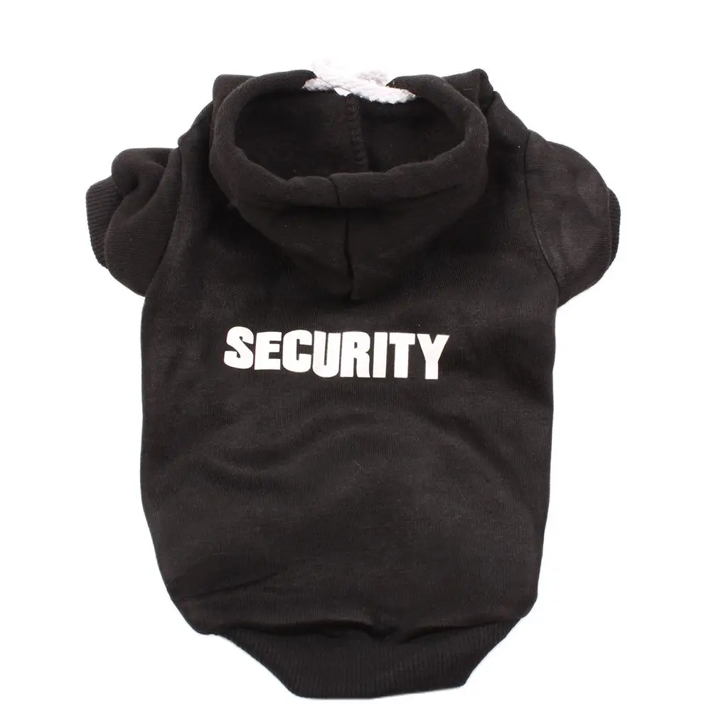 Dog Pet Hoodie Sweater SECURITY Design Cat Puppy Coat Jacket Autumn/Winter Clothes Apparel for Dogs Cats Small Medium pet clothes