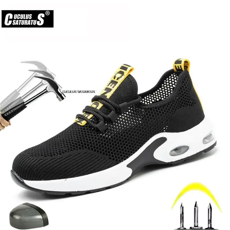 

2022 Design Safety Work Shoes Boots For Men Anti-Smashing Safety Shoes Steel Toe Boots Men Construction Safety Boots Sneakers