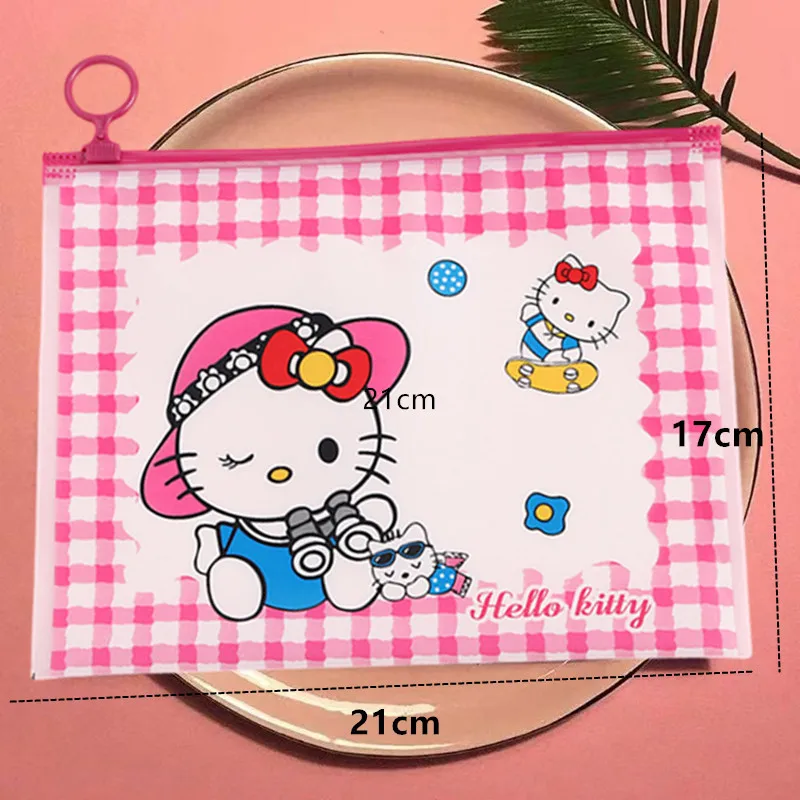 Sanrio Kawaii Hello Kitty Melody Kuromi Zipper Bag 10pcs-20pcs Child Stationery Packaging Bag Seal Dustproof Storage Bags