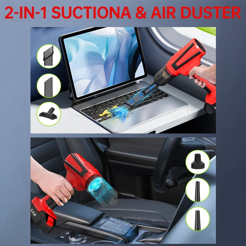 High power car vacuum cleaner portable handheld wireless brushless motor small cleaning machine, dual-use air dust collector