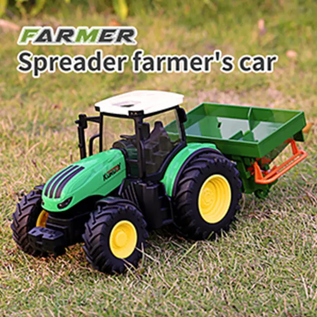 RC Farm Tractors Car Trailer 2.4G Radio Controlled Cars Farming Simulator Truck Miniature Farmer Animal Model Toys Children Boy 4