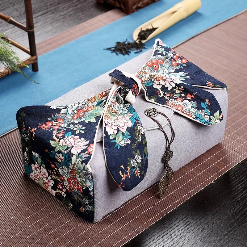 Portable Travel Camp Teaware Storage Bag For Teapot Tea Tray Cup Cotton Linen Tea Cozies Ceremony Accessories As Gifts