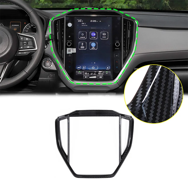 

For Subaru Crosstrek 2023-2024 ABS carbon fiber car styling car center control navigation frame sticker car interior accessories