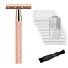 Double Edge Safety Razor for Women, with 10 pcs Safety Razor Blades Single Blade Razor Reusable Travel Essentials Women Razor 1