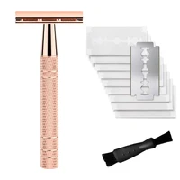 Double Edge Safety Razor for Women, with 10 pcs Safety Razor Blades Single Blade Razor Reusable Travel Essentials Women Razor 1