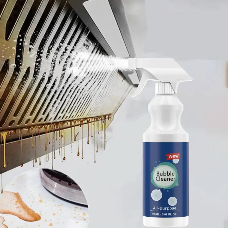 Oil Stain Remover 150ml Kitchen Degreaser Bubble Cleaner All-Purpose Foaming Cleaner Spray Cooker Oil Stain Remover For