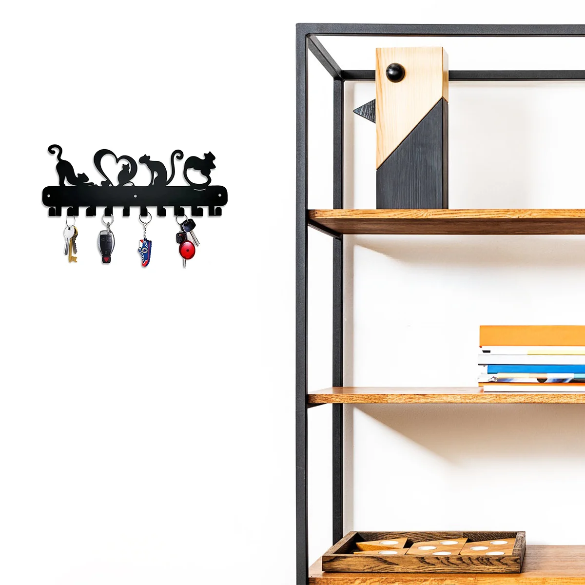 

Украшение CIFBUY, брелок для ключей в виде любимой кошки, металлическая настенная вешалка, крючок, настенная подвесная стойка для хранения, вешалка для ключей Umbr