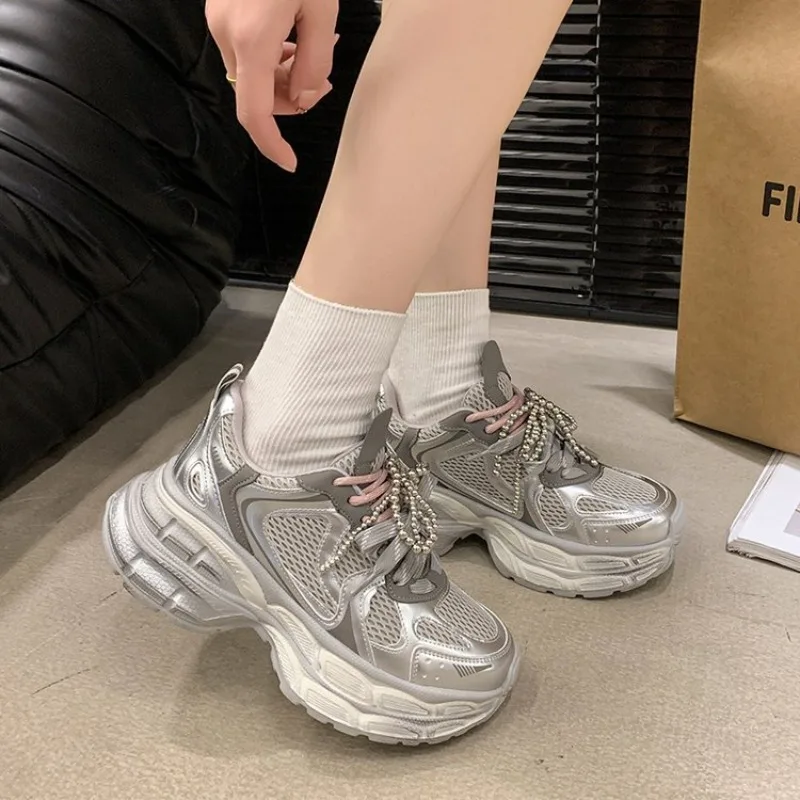 Breathable Women's Vulcanized Trainers With Front Lace-up Design_voghion.com