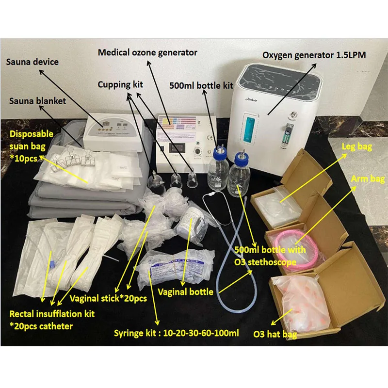 New Full Kit Ozone Generator Medical Therapy Price For Insufflation and Sauna Treatment