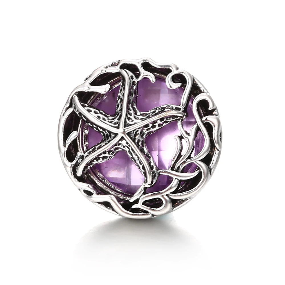 20pcs New Snap Button Jewelry Starfish 18mm Snap Buttons Fit Snap Button Bracelet Necklace Ginger Charms