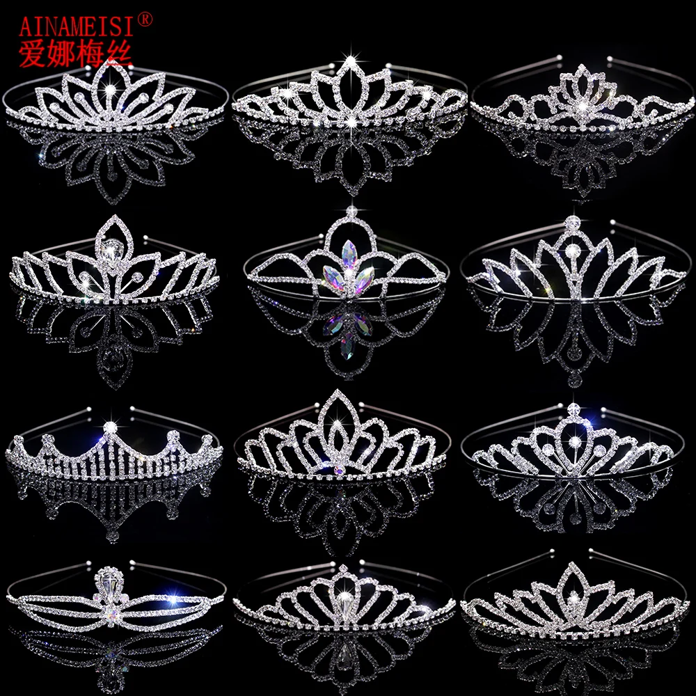 Hair Accessory Hair Headdress Bridal Headwear Hair Band Crown Jewelry Accessories AINAMEISI Exquisite Bride Crystal Love Headdress Female Children's Birthday Party Wedding Prom Crown Headdress Accessories