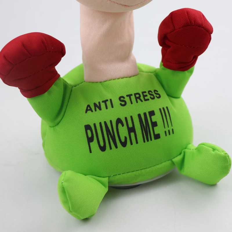 Electric Funny Boxing Toys Stress Relief Plush Toy Figure Girl Novelty Screaming Doll With Simulation Sound Gifts for Children dumplings stress ball