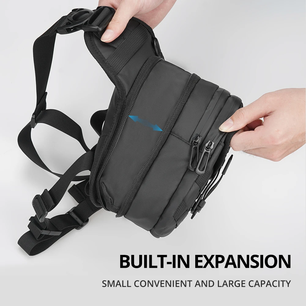 DUHAN Borsa da moto multifunzione con gamba a goccia Borsa da moto Hip Bum Marsupio da esterno Borsa da petto per moto - immagine 3