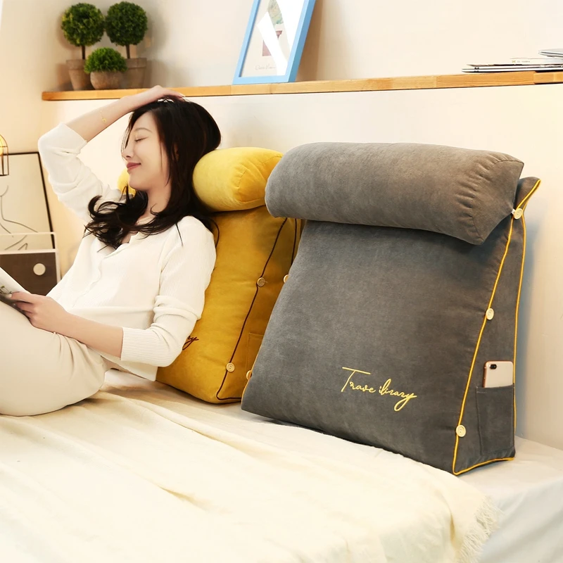 Triangle Cushion Fashion Large Headrest Pillow Backrest Sleeping Reading  support Pillow for Decorative Pillows for Bed Sofa 쿠션 - AliExpress