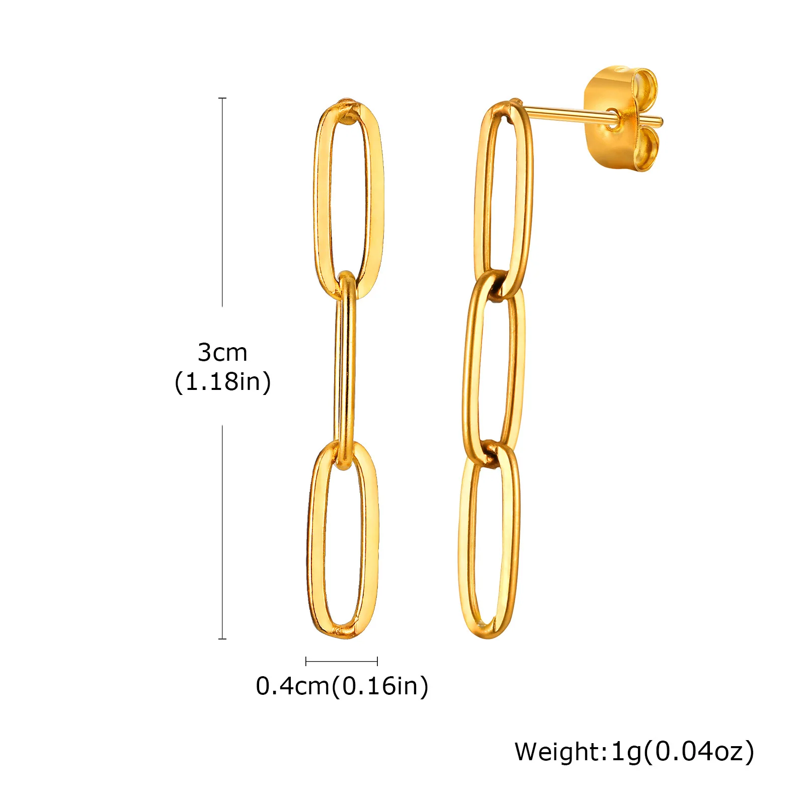 Küba Zincir Damızlık Paslanmaz Çelik Küpe Kadınlar için, Altın Kaplama Zincir Dangle Takı Düğün Doğum Günü Partisi Anne Kız Arkadaşı Hediye