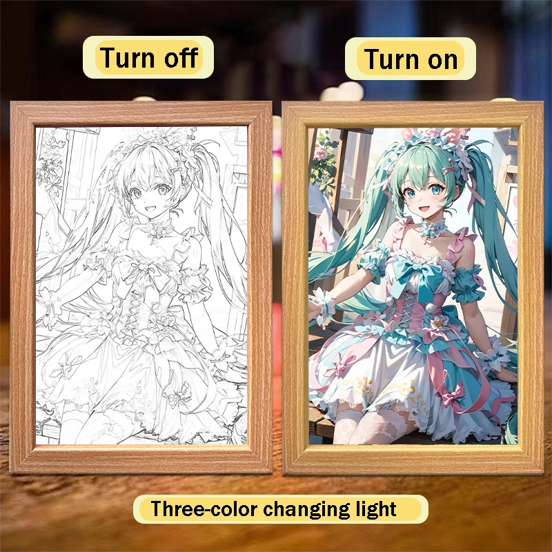 LED Illuminated Anime Frame featuring League of Legends' Jinx – Unique Bedroom Decor & Perfect Gift