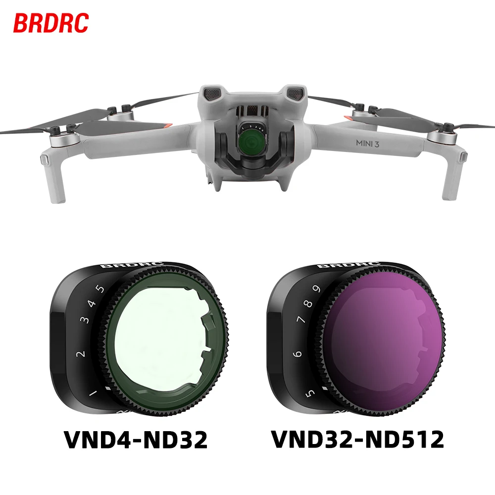 

Concept Variable Lens Filters for DJI Mini 3/3 Pro Drone ND4-ND32 ND32-ND512 Multi-Coated Anti-reflection Film Optical Glass