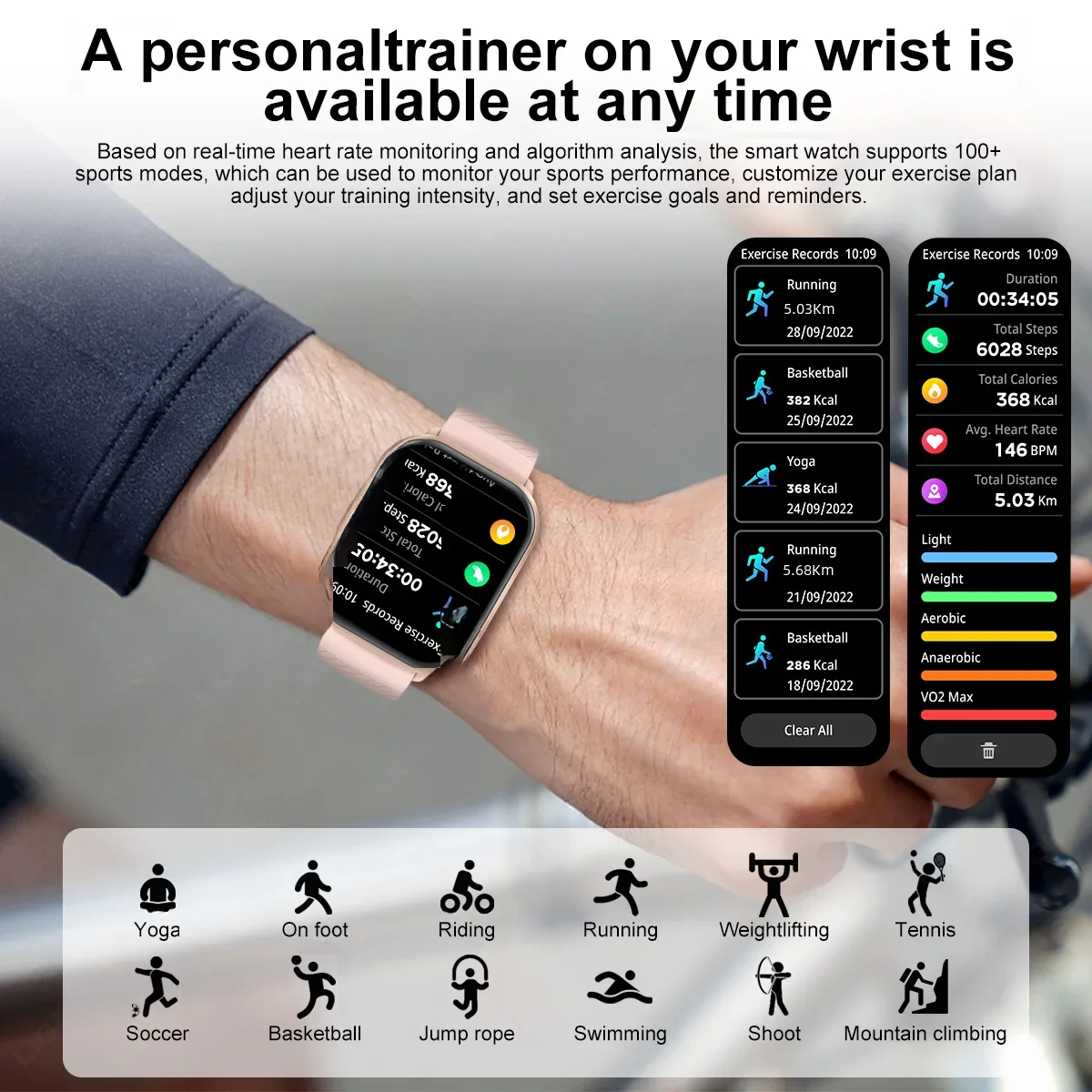 Heart Rate Smart Watch Weightlifting New Smart Watch Men Women