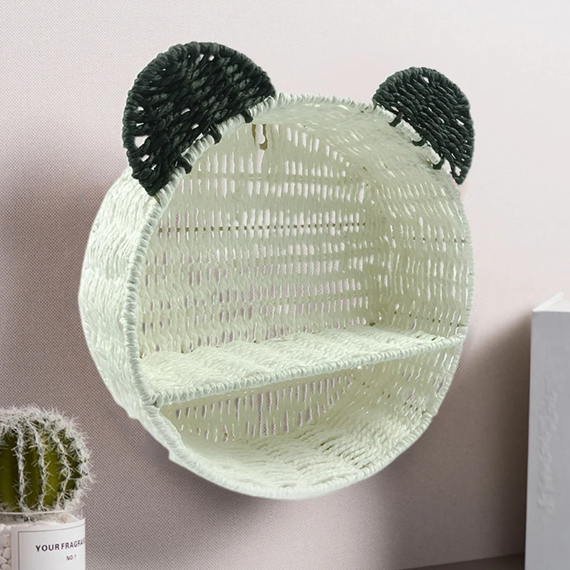 Imitation Rattan Food Grade Plastic Fruit Basket Storage Basket Wall Mounted Storage Rack Straw Woven Handmade Storage Basket 5
