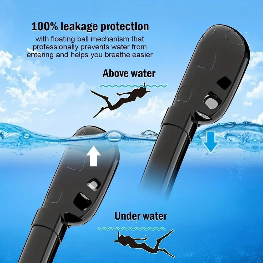 Snorkeling Mask Double Tube Silicone Full Dry Diving Mask Adult Swimming Diving Goggles Self Contained Underwater Breathing