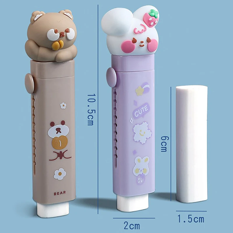 고양이 발 모양 고무 개폐식 펜 지우개, 리필 포함, 어린이 학생 학교 사무실 문구 교정 도구, 1 세트