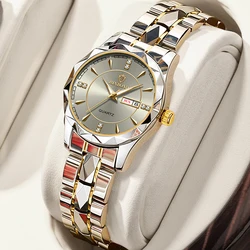 Luxury Women's Quartz Watch - Elegant Waterproof Timepiece with Luminous Date Display - No (B5552 Ms Gold gray)