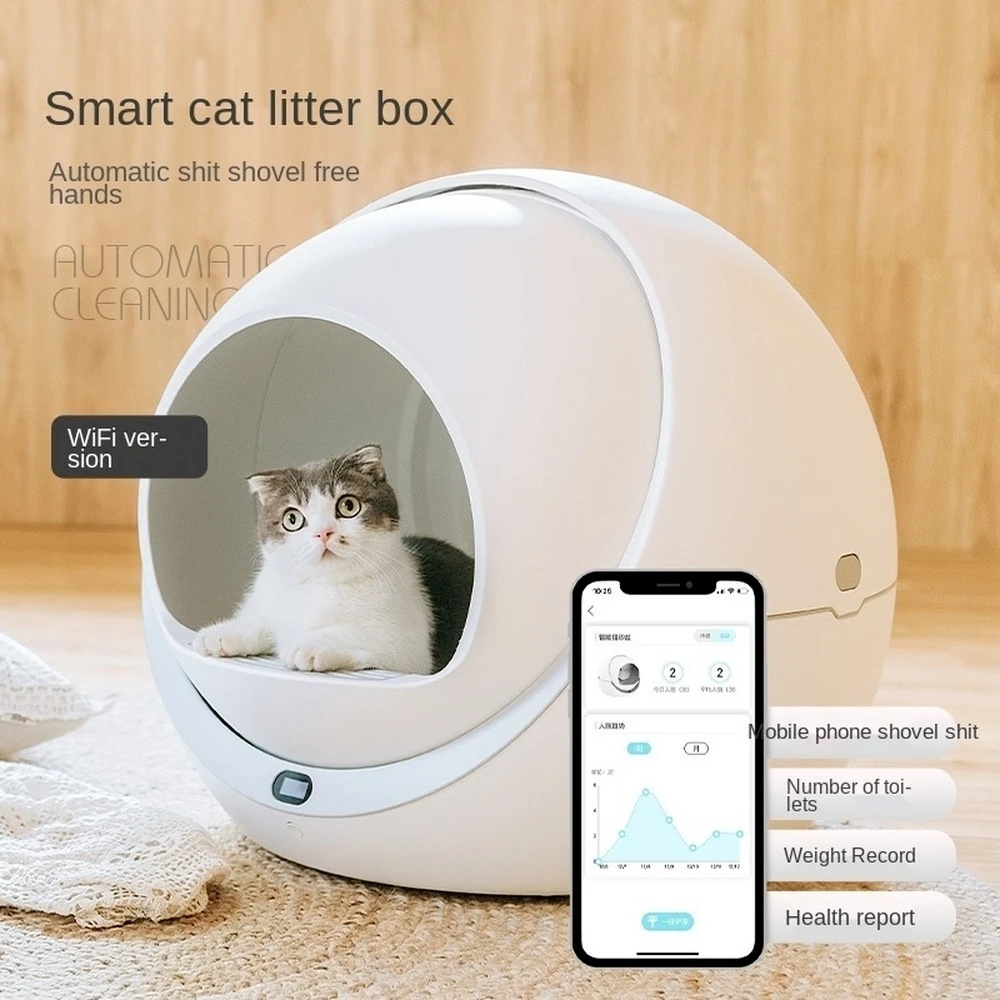 Automatic Cat Litter Box Smart Self Washing Self Flushing Cat Tray