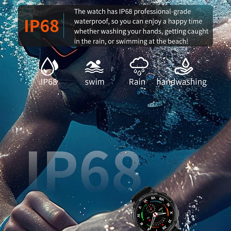 Military T-Rex 3 GPS Waterproof Smart Watch 1.46"HD AMOLED Built-in 6 Frequency Satellite Outdoors Sports Fitness Smart Bracelet