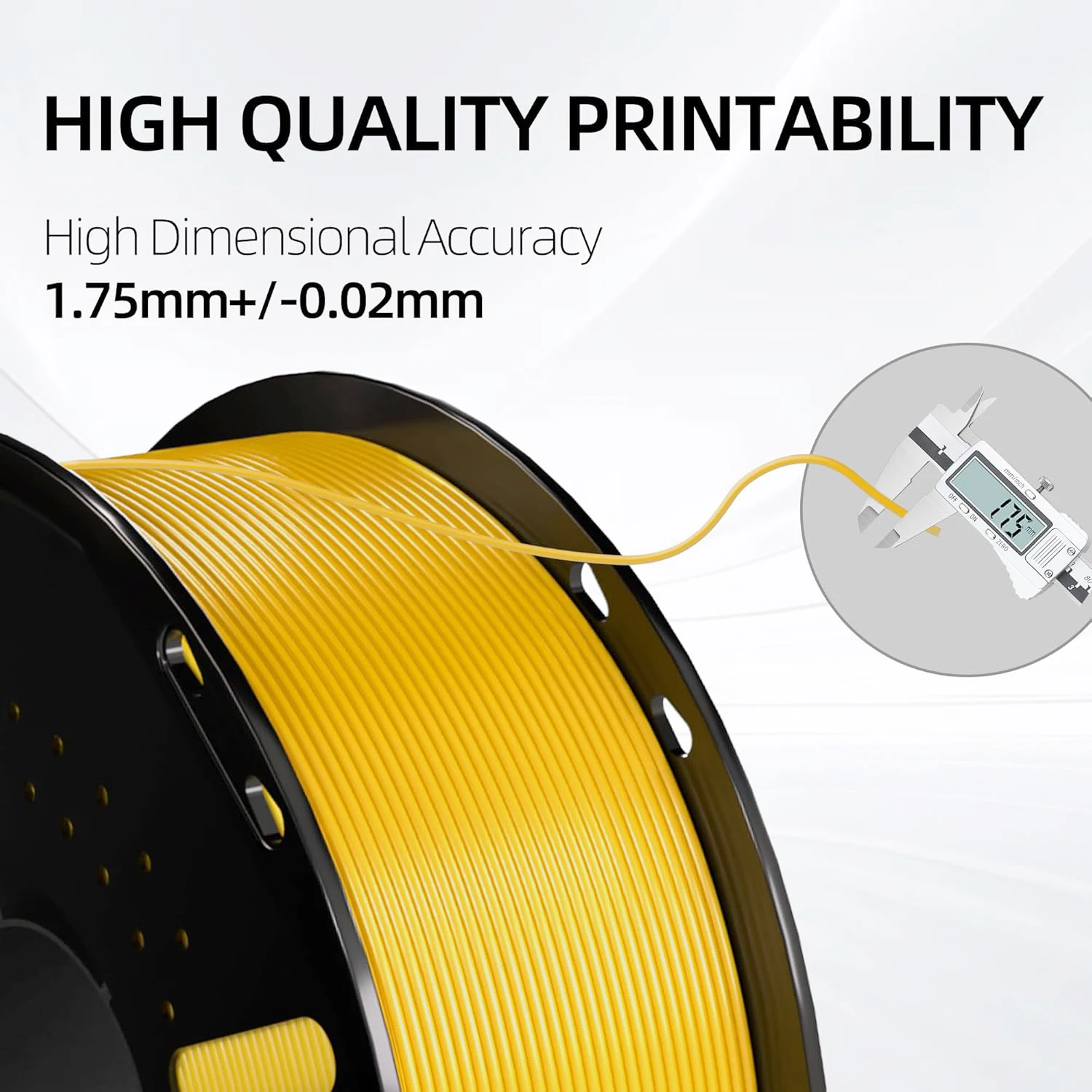 실크 PLA 필라멘트, 1.75mm, 매끄러운 마감 3D 필라멘트, 250g, 1 스풀, 치수 정확도 ±0.02mm