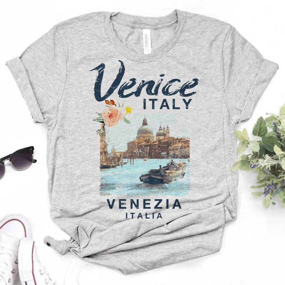 

Italy Printed Women Clothes 2024 Cool Gray Tshirt Girls Summer Short Sleeve T Shirt Femme Harajuku Shirt Casual T-Shirt Female