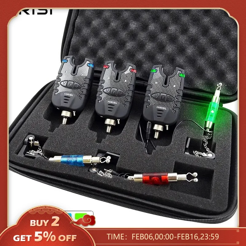 Hirisi Kit Allarme Per La Pesca Alla Carpa E Altalena Impermeabile LED Blu E Rosso - Foto 7