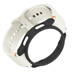 Silicone Band with Protective Bumper Case & Strap - Watch 6 Classic 47mm (White black)