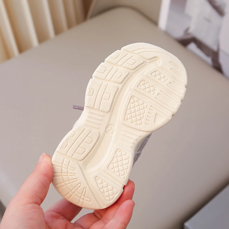 Baskets pour enfants en maille marron respirantes et légères pour garçons et filles, chaussures de tennis tendance antidérapantes et souples pour enfants et bébés_voghion.com