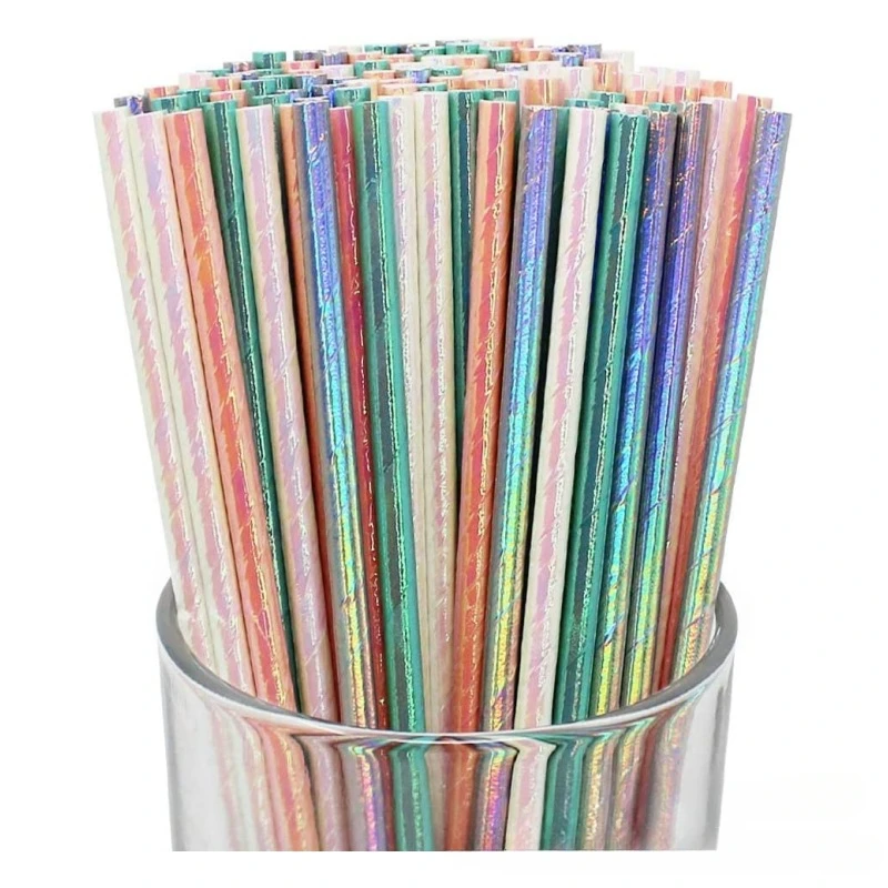 Disposable Paper Straws 25/50/100PCS Cocktail Straws for Birthday Party Wedding Party Gift Drinks Fruit Juice Beer