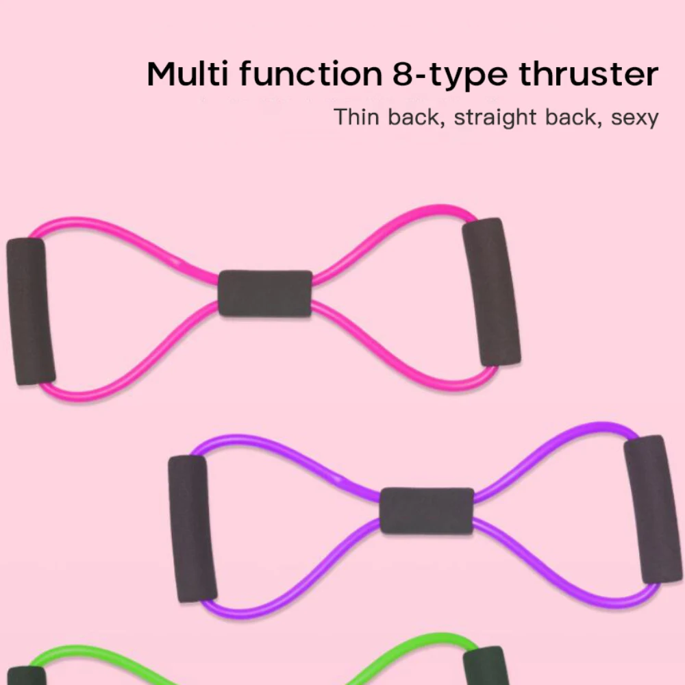 HighlyElasticYogaRopeTpeFitnessEquipment8WordChestExpander