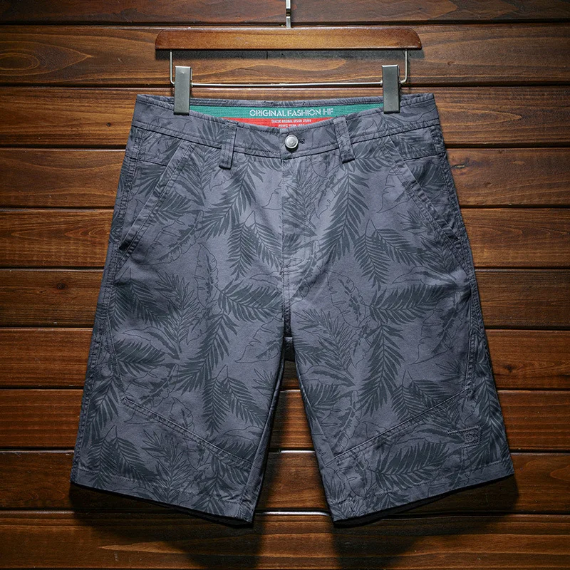 Fashion Printed Casual Shorts Men2024Summer Thin and All-Matching Outdoor Beach Capris Loose Breathable Cold Sports Fifth Pants