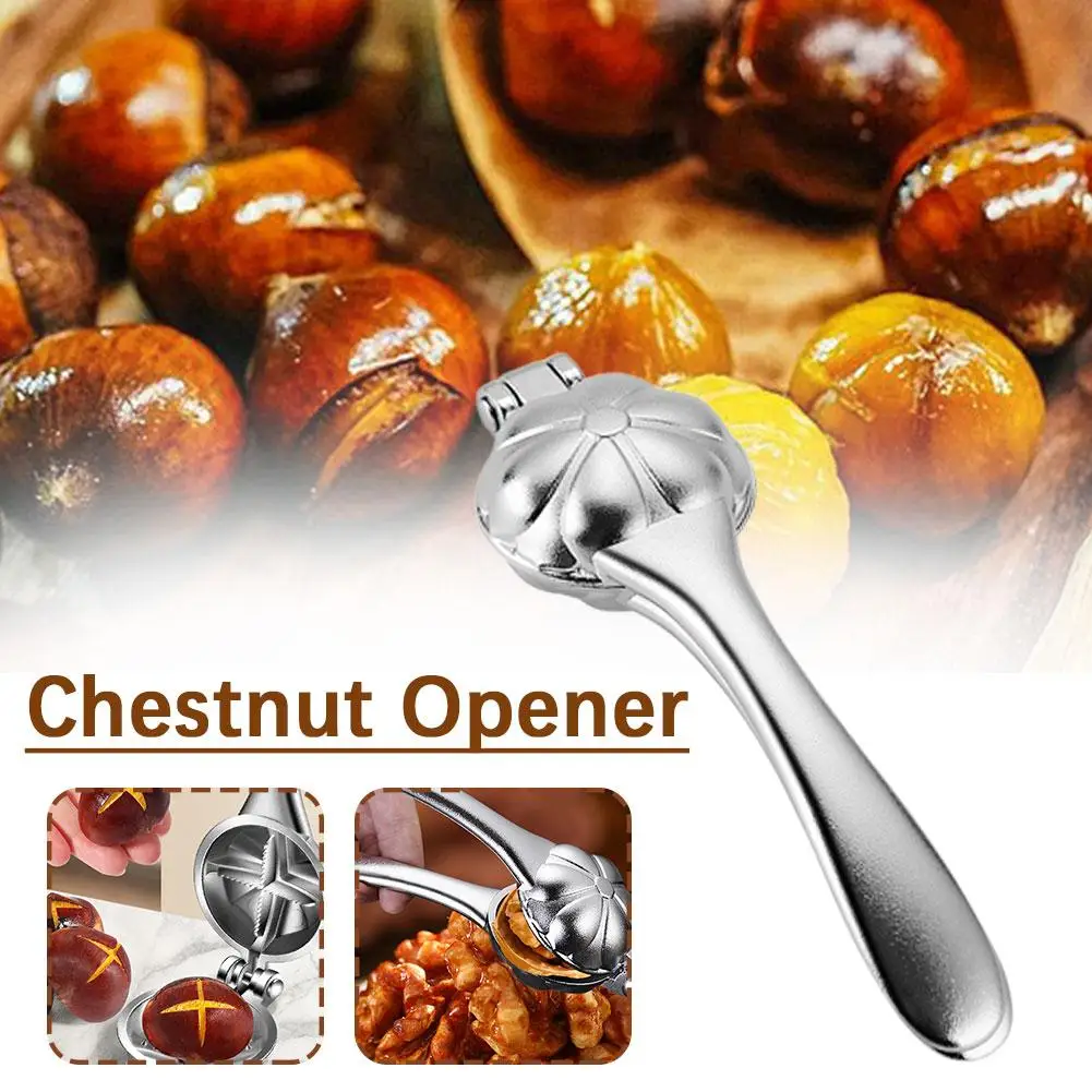 

Chestnut Opener Machine Stainless Steel Quick Clip Kitchen Sheller Walnut Cutter Nut Chestnut Tool Pliers Sheath Cracker J6A8