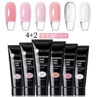 UR SUGAR 6Pcs/Set 15ml Nail Extension Gel Soak Off UV LED Acrylic Crystal White Clear Nude Gel Nail Polish UV Gel Polish 1