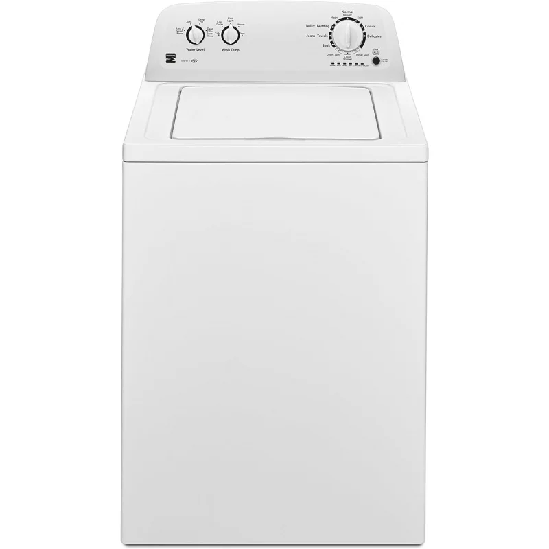 

Kenmore top-load washer with dual action agitator, stainless steel top loader laundry washing machine, 3.5 cu. ft. capacity Whit