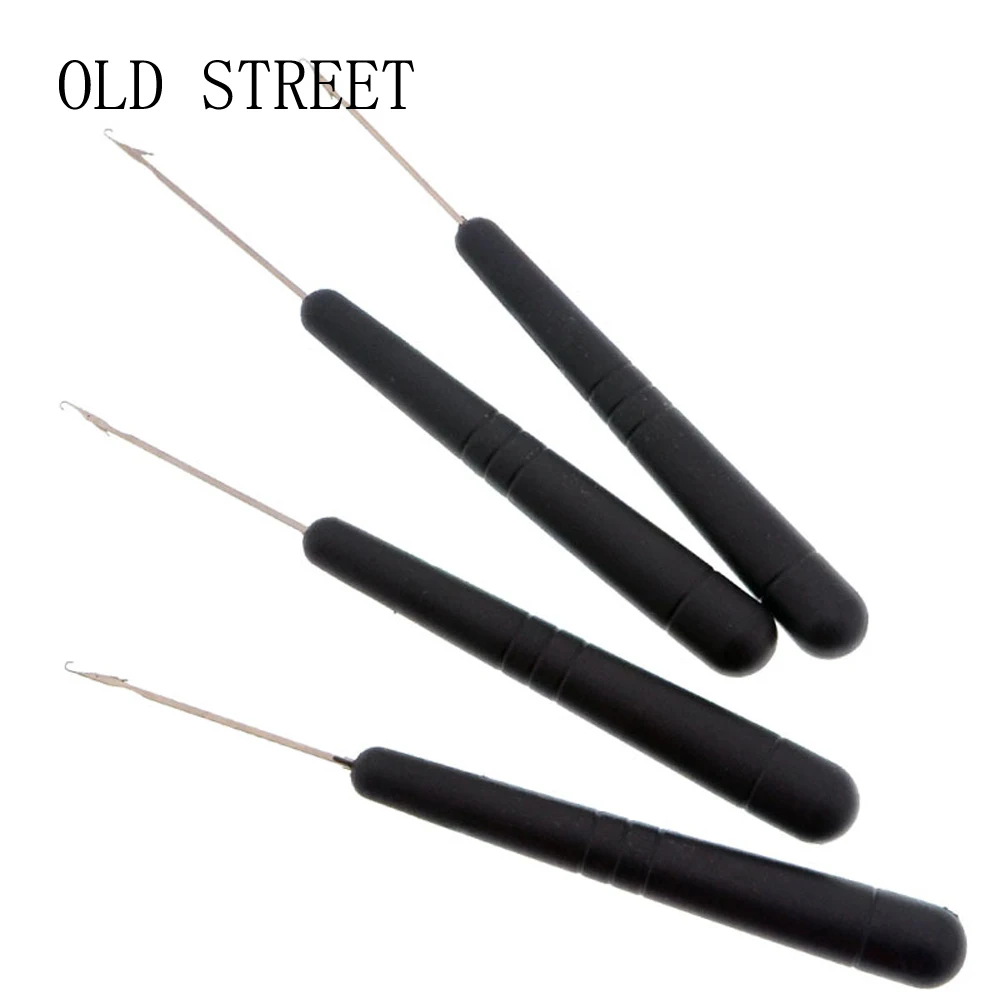 Plastic Handle Hook Pulling Needle Hair Extensions Tool Silicone Micro Beads Crochet For Hair Extensions Making Wig Black Yellow