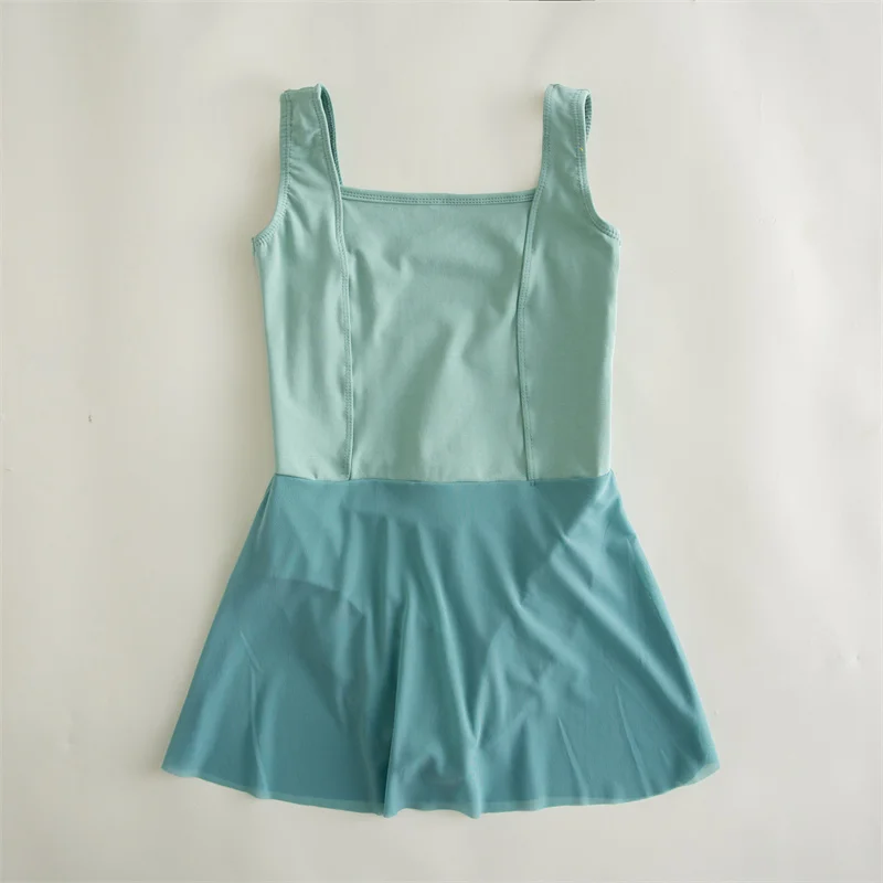 Hot Sale Cheap New Coming Kids Girls Children Dance Wear Cotton Nylon Spandex Tank Ballet Leotards with skirt
